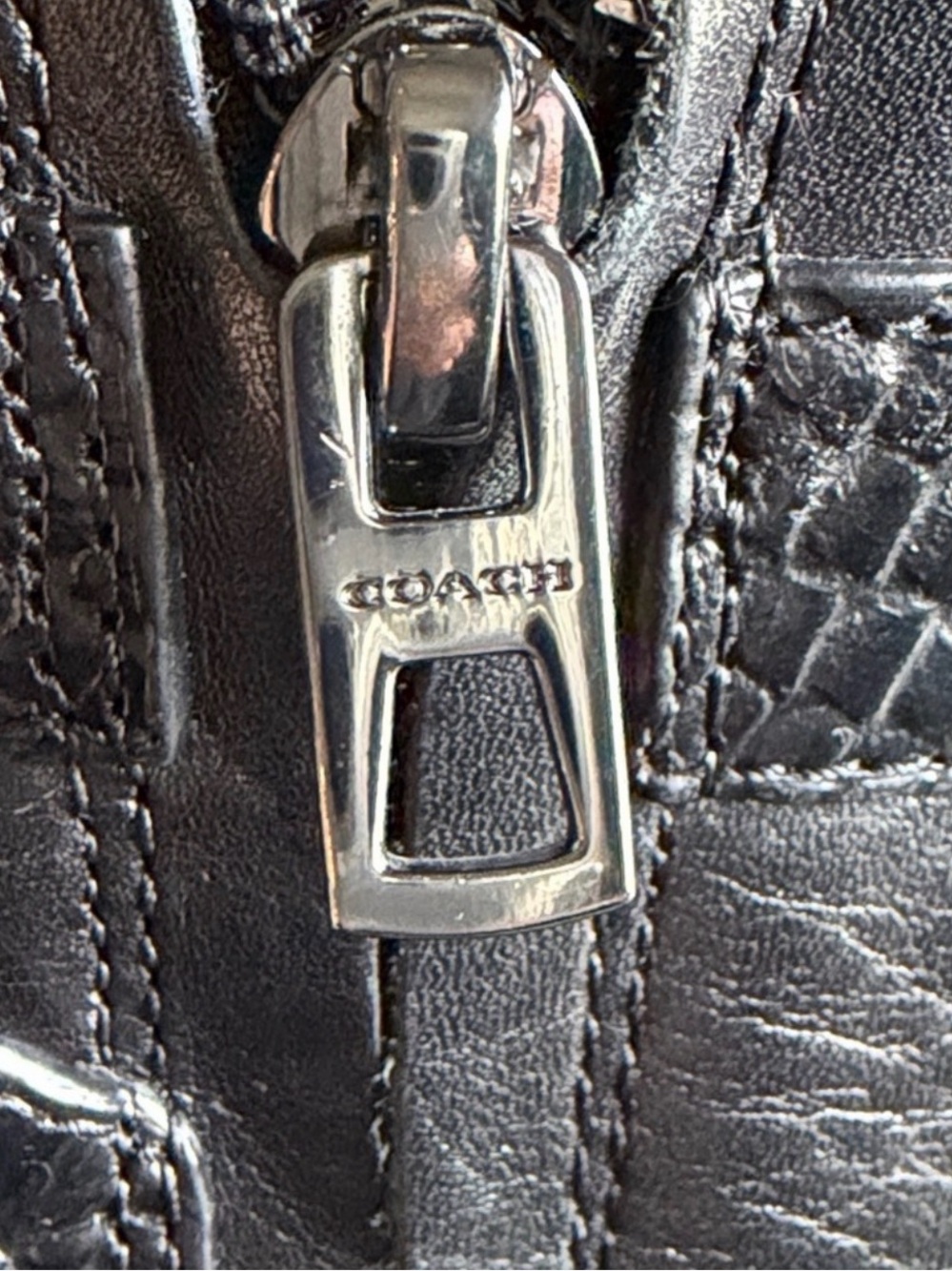 COACH Patricia Black Leather Ankle Boots Turnlock Block Heel Booties Size 6 - Picture 15 of 16